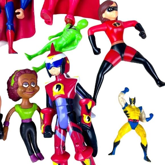 Vintage Superhero Action Figure Toy Lot of 13 Justice League Marvel HEROS Bend E - Picture 3 of 7